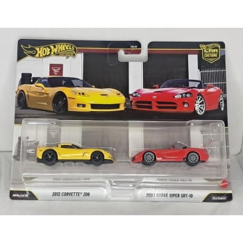 Hot Wheels 1:64 2 pack Premium - Corvette Z06 2012 + Dodge Viper SRT10 2003